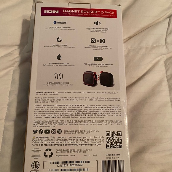 NWT 2 Pack Magnet Rocker Speakers - Picture 4 of 6